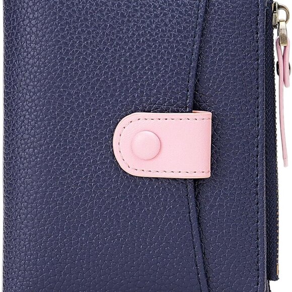 Accessories - Leather RFID Wallet Women Bifold Zipper Card Holder with ID Window